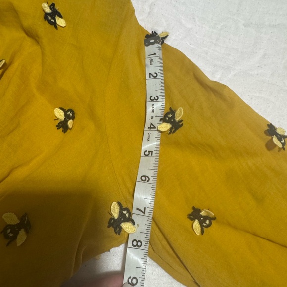 ANTHROPOLOGIE. Maeve Mustard Floral Embellished Blouse size 14 - Picture 8 of 14